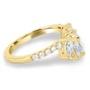 Cleo - Accent Stones Curved Wedding Ring - 18k Yellow Gold