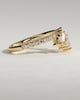 Cleo - Pear Round Accent Stone with Curved Pave Band Wedding Ring - 18k Yellow Gold