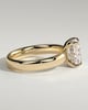 Cora - Elongated Cushion 4 Claw Solitaire with Cigar Band and Hidden Halo Engagement Ring - 18k Yellow Gold Low Setting