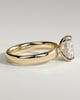 Cora - Elongated Cushion Solitaire with Cigar Band and Hidden Halo - 18k Yellow Gold