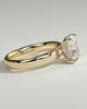 Cora - Elongated Cushion Solitaire with Cigar Band and Hidden Halo - 18k Yellow Gold