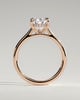 Courtney - Pear Claw Solitaire with Hidden Halo, Tapered Band and Cathedral High Setting Engagement Ring - 18k Rose Gold