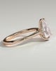 Courtney - Pear Claw Solitaire with Hidden Halo, Tapered Band and Cathedral High Setting Engagement Ring - 18k Rose Gold