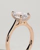 Courtney - Pear Claw Solitaire with Hidden Halo, Tapered Band and Cathedral High Setting Engagement Ring - 18k Rose Gold