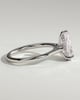 Courtney - Pear Claw Solitaire with Hidden Halo, Tapered Band and Cathedral High Setting Engagement Ring - 18k White Gold