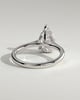 Courtney - Pear Claw Solitaire with Hidden Halo, Tapered Band and Cathedral High Setting Engagement Ring - 18k White Gold