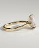 Courtney - Pear Claw Solitaire with Hidden Halo, Tapered Band and Cathedral High Setting Engagement Ring - 18k Yellow Gold