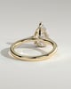 Courtney - Pear Claw Solitaire with Hidden Halo, Tapered Band and Cathedral High Setting Engagement Ring - 18k Yellow Gold