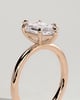 Cynthia - Classic Elongated Hexagon Claw Solitaire Engagement Ring - 18k Rose Gold