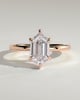 Cynthia - Classic Elongated Hexagon Claw Solitaire Engagement Ring - 18k Rose Gold