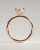 Cynthia - Classic Elongated Hexagon Claw Solitaire Engagement Ring - 18k Rose Gold
