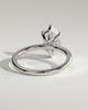 Cynthia - Classic Elongated Hexagon Claw Solitaire Engagement Ring - 18k White Gold