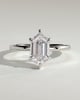 Cynthia - Classic Elongated Hexagon Claw Solitaire Engagement Ring - 18k White Gold