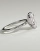 Cynthia - Classic Elongated Hexagon Claw Solitaire Engagement Ring - 18k White Gold