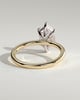 Cynthia - Classic Elongated Hexagon Claw Solitaire Engagement Ring - 18k Yellow Gold / 18k White Gold