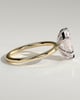 Cynthia - Classic Elongated Hexagon Claw Solitaire Engagement Ring - 18k Yellow Gold / 18k White Gold