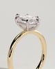 Cynthia - Classic Elongated Hexagon Claw Solitaire Engagement Ring - 18k Yellow Gold / 18k White Gold
