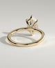 Cynthia - Classic Elongated Hexagon Claw Solitaire Engagement Ring - 18k Yellow Gold