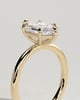 Cynthia - Classic Elongated Hexagon Claw Solitaire Engagement Ring - 18k Yellow Gold