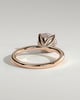 Dahlia - Round 4 Claw Solitaire with Petal Gallery and Accented Tiara Detail Engagement Ring - 18k Rose Gold