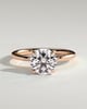 Dahlia - Round 4 Claw Solitaire with Petal Gallery and Accented Tiara Detail Engagement Ring - 18k Rose Gold