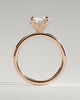 Dahlia - Round 4 Claw Solitaire with Petal Gallery and Accented Tiara Detail Engagement Ring - 18k Rose Gold