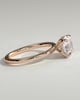 Dahlia - Round 4 Claw Solitaire with Petal Gallery and Accented Tiara Detail Engagement Ring - 18k Rose Gold