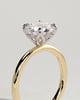 Dahlia - Round 4 Claw Solitaire with Petal Gallery and Accented Tiara Detail Engagement Ring - 18k Yellow Gold / 18k White Gold