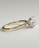 Dahlia - Round 4 Claw Solitaire with Petal Gallery and Accented Tiara Detail Engagement Ring - 18k Yellow Gold / 18k White Gold