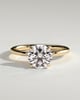 Dahlia - Round 4 Claw Solitaire with Petal Gallery and Accented Tiara Detail Engagement Ring - 18k Yellow Gold