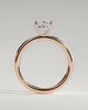 Daisy  Oval Solitaire - 18k Rose Gold / 18k White Gold High Setting