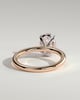 Daisy  Oval Solitaire - 18k Rose Gold / 18k White Gold High Setting