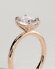 Daisy - Classic Oval Claw Solitaire Engagement Ring - 18k Rose Gold High Setting