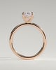 Daisy - Classic Oval Claw Solitaire Engagement Ring - 18k Rose Gold High Setting