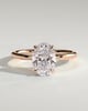 Daisy - Classic Oval Claw Solitaire Engagement Ring - 18k Rose Gold High Setting