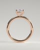Daisy - Classic Oval 4 Claw Solitaire Engagement Ring - 18k Rose Gold High Setting
