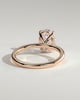 Daisy - Classic Oval Claw Solitaire Engagement Ring - 18k Rose Gold High Setting