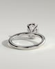 Daisy - Classic Oval 4 Claw Solitaire Engagement Ring - 18k White Gold High Setting