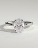 Daisy - Classic Oval Claw Solitaire Engagement Ring - 18k White Gold High Setting