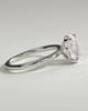 Daisy - Classic Oval Claw Solitaire Engagement Ring - 18k White Gold High Setting