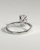 Daisy - Classic Oval Claw Solitaire Engagement Ring - 18k White Gold High Setting