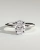 Daisy  Oval Solitaire - 18k White Gold High Setting