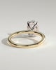 Daisy - Classic Oval Claw Solitaire Engagement Ring - 18k Yellow Gold / 18k White Gold High Setting