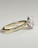 Daisy - Classic Oval 4 Claw Solitaire Engagement Ring - 18k Yellow Gold / 18k White Gold High Setting
