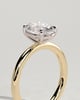 Daisy  Oval Solitaire - 18k Yellow Gold / 18k White Gold High Setting