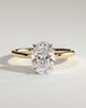 Daisy - Classic Oval Claw Solitaire Engagement Ring - 18k Yellow Gold High Setting