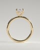 Daisy - Classic Oval Claw Solitaire Engagement Ring - 18k Yellow Gold High Setting