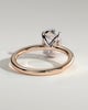 Daisy  Oval Solitaire - 18k Rose Gold / 18k White Gold Low Setting