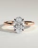 Daisy  Oval Solitaire - 18k Rose Gold / 18k White Gold Low Setting