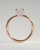 Daisy - Classic Oval Claw Solitaire Engagement Ring - 18k Rose Gold / 18k White Gold Low Setting